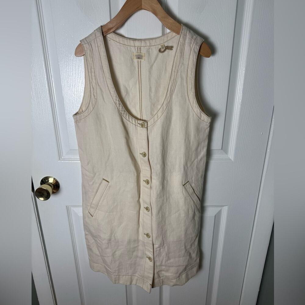 Faherty Linen Denim Malibu Mini Dress - Whitecliff Wash S - Picture 2 of 10